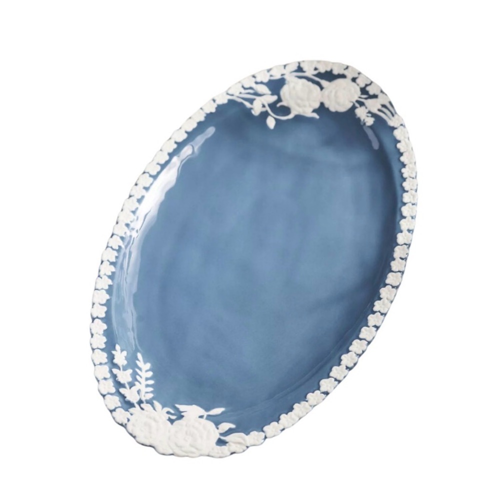 Anthropologie Turkuaz Kitchen Posy Serving Platter Betül Tunç Floral Blue Rare